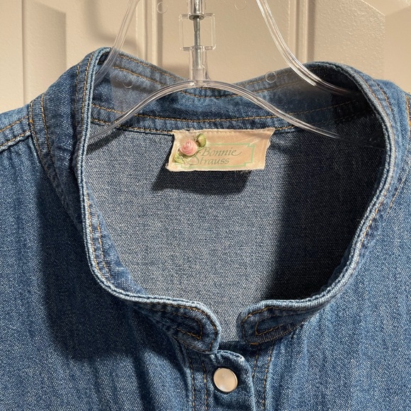 Denim Maxi Dress, Size 10, Bonnie Strauss Vintage - Picture 3 of 4